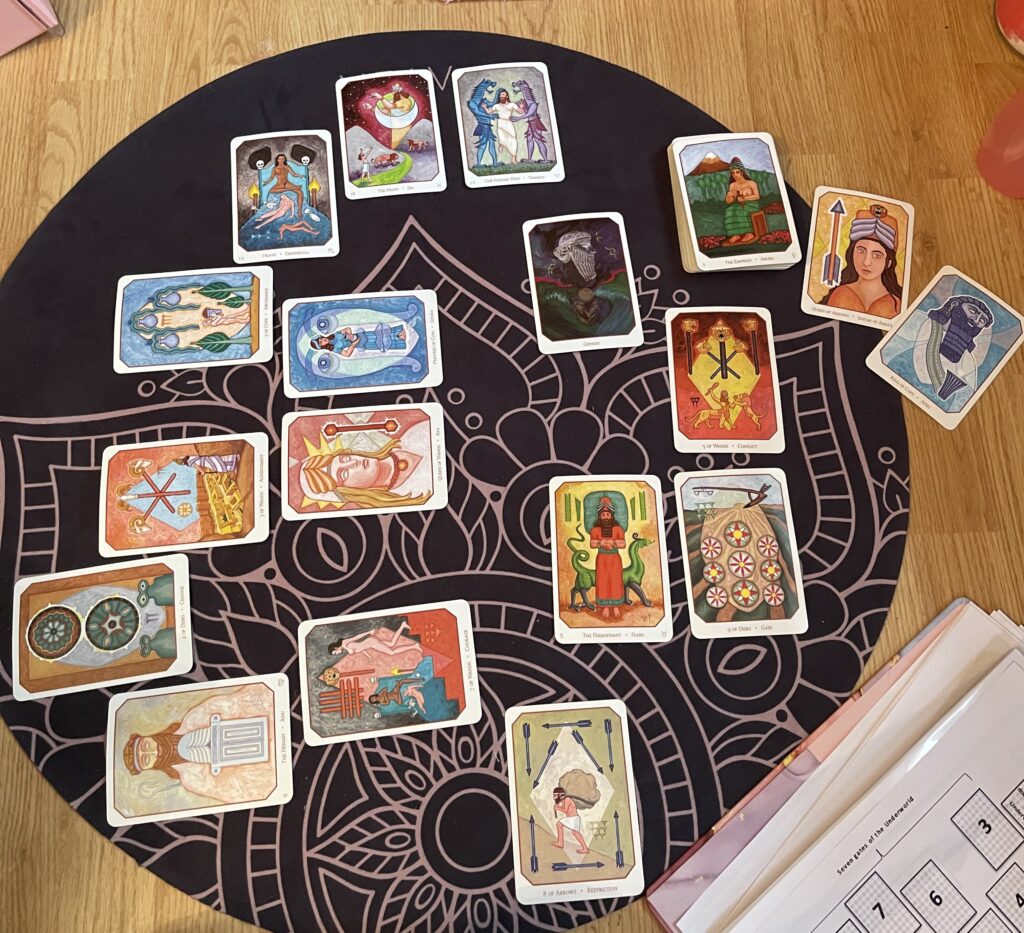 Inanna's Descent Tarot Spread with the Babylonian Tarot